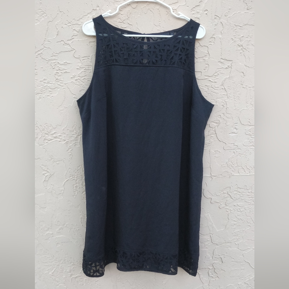 Apt 9 Black laser cutout shift dress NWOT